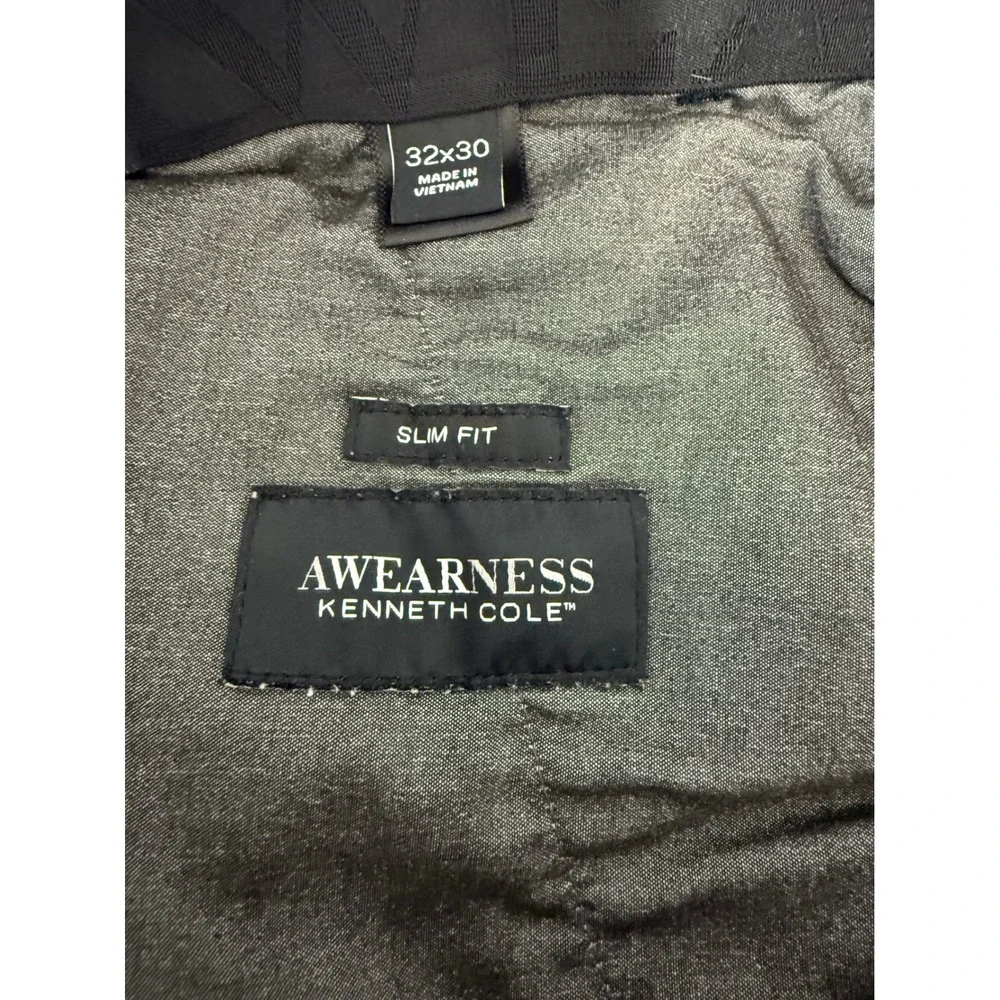 Awearness Kenneth Cole Mens Slim Fit Navy Blue‎ Golf Dress Pants 32x30 Stretch